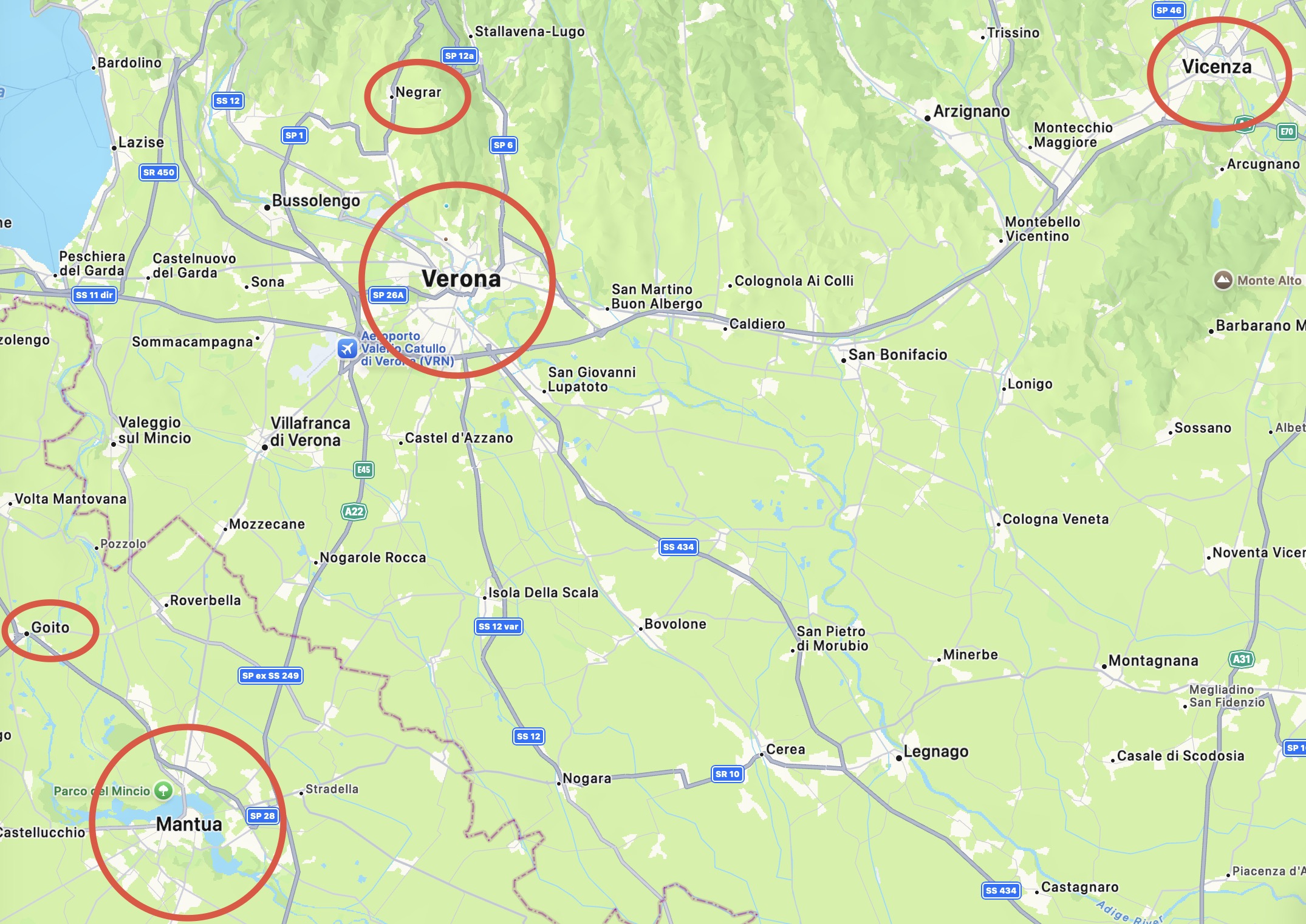 Mappa aree coperte